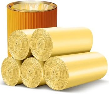 Canyso Small Trash Bags, 2.6 Gallon Small Garbage Bags, Unscented Material Disposable Trash Bags for Kitchen Office Home Bedroom Garden Waste Bin, Fit 10 Liters, 5 Rolls 100 Count (Gold)