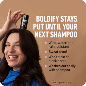 BOLDIFY Hair Fibres Black 56g – Instant Hair Thickening Powder