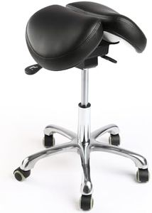 Ailyful Ergonomic Saddle Stool,Split Saddle Chair, Adjustable Height Rolling Chair, 360° Swivel for Massage, Spa, Tattoo, Office