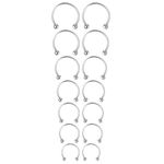 Yolev 14Pcs 6/7/8/9/10/12/14mm Surgical Steel Horseshoe Septum Nose Ring Hoop Set Piercing Jewellery Horseshoe Rings Earring Eyebrow Earring Hoop Lip Horseshoe Piercing for Women Men(silver)