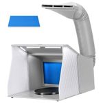 VIVOHOME Dual Fans Airbrush Paint Spray Booth with 4 LED Lights Turn Table and Filter Hose, Portable Airbrush Booth for Painting Model Craft