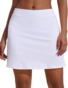 Ekouaer Women's Athletic Skorts Everyday Skort with Built-in Shorts Any Activities Light Summer Skirts Workout Gym White