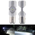 visionrabbit BA20D 1200LM 6000K 4 LED Scooter Hi/Lo Motorbike Moped ATV Headlight Fog Lamp Bulb VRNS73