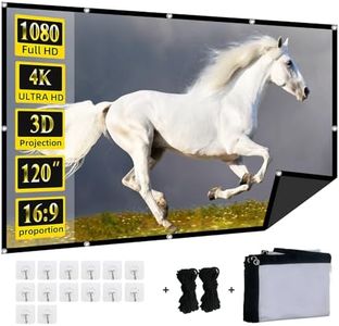 Foldable 120in Projector Screen,XINLEMY 4k 16:9 Anti-Crease Portable Washable Projector Backing Black Absorbs Light Movies Screens for Home Theater Backyard Indoor and Outdoor Camping