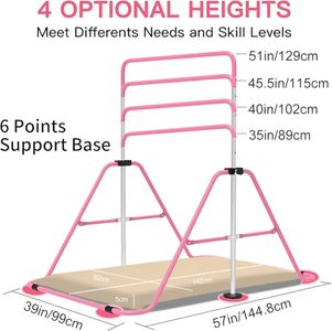 EVERYMILE Gymnastics Bar – Adjustable Training Bar, Pink