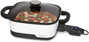 Presto 07118 Tuxedo Precision Multi-Cooker Digital Skillet, 12", White