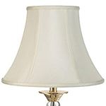 Creme Medium Bell Lamp Shade 7" Top x 14" Bottom x 11" Slant x 10.5" High (Spider) Replacement with Harp and Finial - Imperial Shade