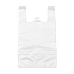 T Shirt Bags, White Plastic Bags with Handles Bulk, Grocery Bags Retail Shopping Bags Merchandise Bags for Supermarket Restaurant, 12x20inch (200pcs)