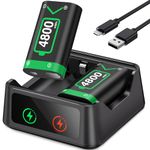 HELLCOOL Battery Pack Rechargeable for Xbox, 2 x 4800mWh Battery Pack for Xbox Controller with Xbox Charging Dock/LED Display, Xbox Charger Battery Pack for Xbox Series X|S, Xbox One/Elite/S|X