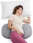 Momcozy Pregnancy Pillows for Sleeping, Portable Maternity Pillow for Side Sleeper, Support for Back, Belly, Hips for Pregnant Women, Adjustable Travel Pregnancy Pillow, Grey