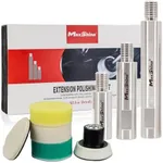 Maxshine 3 Pieces Stainless Steel Extension Shaft Set & 2" Foam Polishing Kit - 2in, 3in, 5in, Fits 5/8 Backing Plate, Grinder Attachments, Car Polishing & Rotary Polisher Accessory
