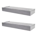 HIGH & MIGHTY 515619 Modern 18" Floating Shelf Holds up to 15lbs, Easy Tool-Free Dry Wall Installation, Flat, Retail Pack of 2, Gray