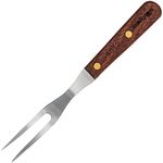 HIC Kitchen Co.-Russell Granny Fork, Stainless Steel with Walnut Handle, Made in the USA, Brown