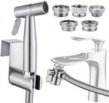 Bidet Toilet Sprayer Set - Stainless Steel Muslim Shower and Baby Cloth Diaper Sprayer Kit - with Faucet Splitter