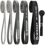 WIKDAY Resistance Bands for Working Out, Exercise Bands, Workout Bands, Pull Up Assistance Bands for Body Stretching Training Physical Therapy Muscle Training for Men & Women Gray Color(15-175LBS)
