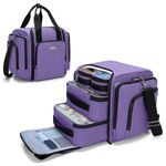 BAFASO Large Medicine Bag with 4 Inner Removable Pouches, Pill Bottle Organizer Come with Shoulder Strap, Purple (Bag ONLY)