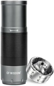 CF WISDOM Portable Electric Coffee Grinder – Manual & Electric Dual Mode, USB Rechargeable, Adjustable Grind, Stainless Steel Burr, Travel-Friendly Design