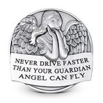 AKITSUMA Guardian Angel Visor Clip, Safe Driving Car Visor Clip, New Driver Gifts, Never Drive Faster Than Your Guardian Angel Can Fly (Guardian Angel)