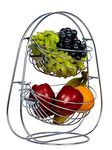 WayMore Stainless Steel 2-Tier Swing Step Shelf Rack Fruits & Vegetable Onion Trolley Container Basket Countertop Organizer Organiser Holder Stand For Kitchen (2 Layer Trolley)