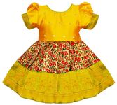 AMIRTHA FASHION New south Indian traditional pattu pavadai Tapeta Silk Frock For Baby Girls (3-6 Months, Gold)