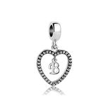 MiiFort Love Heart B Letter Initial Charm for Bracelets Name Necklaces Pendants English Alphabet Gift for Women Daughter Granddaughter Cousin Niece