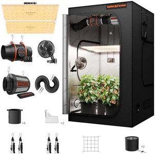 Spider Farmer Grow Tent Kit Complete 4x4ft SF4000 Dimmable Samsung LM301H EVO LED Diodes, 450W Complete System 4x4x6.6 Grow Tent Set 48"x48"x80" with 6" Ventilation System & 6'' Clip Fan