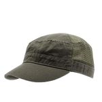 The Vintage Year Washed Cadet Cotton Twill Adjustable Military Radar Caps - Green -