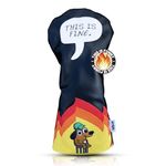 Wolph This is FINE Dog Funny Golf Club Covers - Premium Quality Leather - Driver Headcover Funny - Personalized Golf Club Covers - Animal Golf Club Covers, Fits Any Size