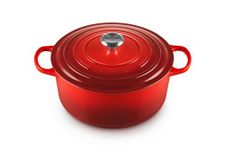 Le Creuset Signature Cast Iron Round Casserole, 28 cm - Cerise