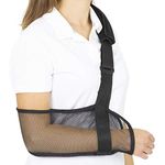 Vive Arm Sling for Shoulder Injury - Mesh Brace for Torn Rotator Cuff - Right/Left Support for Men & Women - Adjustable Immobilizer for Shower - Stabilizes Elbow, Wrist, Thumb Injuries, Dislocation