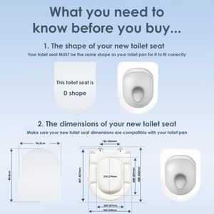 AQUALONA Duroplast D-Shaped Toilet Seat – White