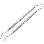 Candure Dental Pick Double Ended Professional Dental Scraper Stainless Steel for Teeth Cleaning Hygiene Tool for Tartar and Plaque Remover, Teeth Cleaning at Home 2 PC