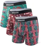 Separatec Mens Underwear with Pouch Moisture Wicking Rayon Made From Bamboo Underwear Men Multipack, Mens Christmas Underwear(XL, The Advanture of the Christmas Hat, Christmas Theme Underwear)