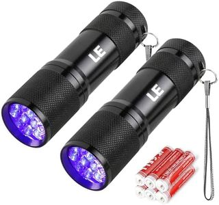 LE Small UV Blacklight Flashlight, Portable Black Light 395nm, Ultraviolet Light Detector for Invisible Ink Pens, Dog Cat Pet Urine Stain, AAA Batteries Included