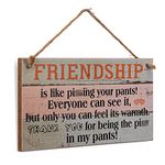 Yankario Funny Friendship Gifts for Women Friends - Birthday Gifts for Best Friends Unique Gifts for Her - Wall Art Decor Wooden Sign, 12" by 6"