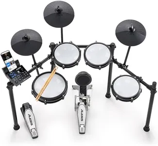 Alesis Nitro Max Kit Electric Drum Set with Quiet Mesh Pads, 10" Dual Zone Snare, Bluetooth, 440+ Authentic Sounds, Drumeo, USB MIDI, Kick Pedal