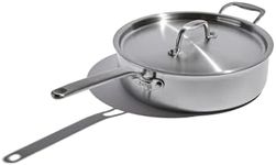 Heritage Steel x Eater 4 Quart Saute Pan | Made in USA | 5-Ply Fully Clad Stainless Steel Saute Pan | Stay Cool Handle | Non Toxic Induction Pan
