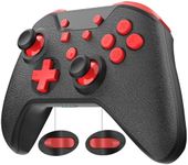 GCHTGAMING Wireless Pro Controller for Nintendo Switch/Switch Lite with Wake Up, NFC, Turbo, Gyro Axis, Dual Shock Support PC, Pro Controllers Compatible Nintendo Switch/Switch Lite/PC (Black Rad)