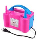 Play Nation Premium High Power Electric Balloon Inflator, Portable Dual Nozzles Balloons Air Pump for Balloon Arch, Ideal for Birthday, Anniversary & Other Celebrations, Party Accessory, Blue & Pink