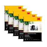 Kodak 200 GSM A4 Glossy Photo Paper – Water Resistant, Pack of 5 x 20 sheets, Compatible with all Inkjet Printers