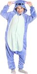 Kids Onesie Animal Pajamas Boys Girls Jumpsuits Pajamas with Hood Cute Halloween Pajamas Cosplay Costume Blue