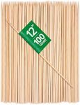 12" Inch Bamboo Skewers for Appetizers (100 Pack), Wooden Appetizer Skewers for Fruit Kabobs, Fancy Skewer Sticks for Parties, Cocktail & Martini Olive Skewers, Heavy Duty Bamboo Skewers for Kabobs