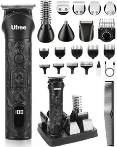 Ufree Beard Trimmer for Men, Electric Razor Shavers for Men, Cordless Hair Clippers, 7 in 1 Men Grooming Kit for Mustache, Body, Nose and Facial, Gifts for Men