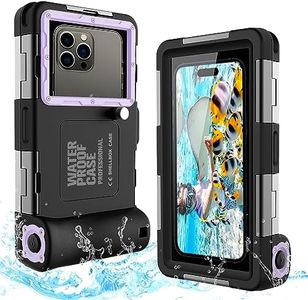 Underwater Diving Phone Case for Snorkeling,Professional 50FT/15M Waterproof for iPhone 15/14/13/12/11/XR/XS/X Pro Max Samsung Galaxy S24 Universal Photo&Video Scuba Dive Housing Case-Purple Black