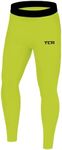 TCA Men's SuperThermal Compression Armour Base Layer Thermal Under Tights - Lime Punch, Small