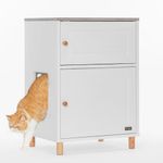 Petsfit Litter Box Enclosure, Odor-Free Design, Storage Cabinet, Easy-Clean, and Stylish Hidden Litter Box Furniture White