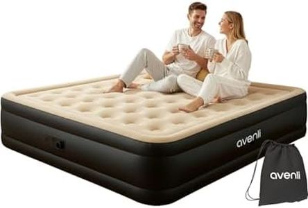 AVENLI Luftmatratze selbstaufblasend 2 Personen 203x157x47 cm, Queen-Size Luftbett mit integrierter Elektropumpe, aufblasbares Doppelbett bis 300 kg, Camping Gästebett, beige