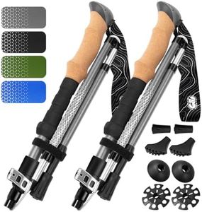 Hiker Hunger Folding Walking Stick, Folding Trekking Poles, Hiking Sticks Foldable Hiking Poles for Men Walking Sticks for Seniors Trekking Poles for Hiking Collapsible Walking Sticks (Gray, Small)