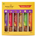 Honey Twigs Tasterz Honey Combo Pack Himalayan Multiflora, Natural Litchi, Cinnamon, Vanilla, Lemon and Turmeric Infused Honey : 3 Sachets x 6 flavors | 100% Natural & Traceable Source No Added Sugar