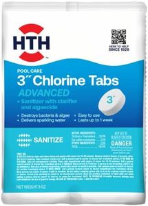 HTH 42051 Swimming Pool Care 3" Chlorine Tabs Advanced, Swimming Pool Chlorinating Sanitizer, 8oz